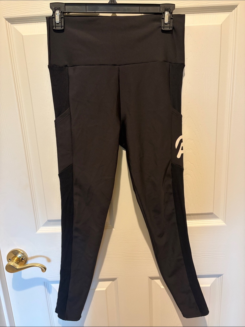 Peloton Black Performance Leggings with White Logo